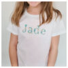 T-shirt enfant broderie mot fleuri “à personnaliser”