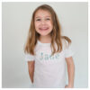 T-shirt enfant broderie mot fleuri “à personnaliser” – Image 2
