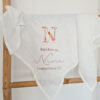 Lange blanc broderie initiale fleurie "Lou" – Image 22