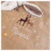 Hotte et pochon de Noël "Cerf et biche"