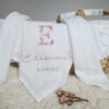 Lange blanc broderie initiale fleurie "Ana" – Image 5