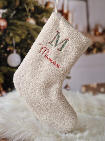 Chaussette de Noël moumoute "à personnaliser"