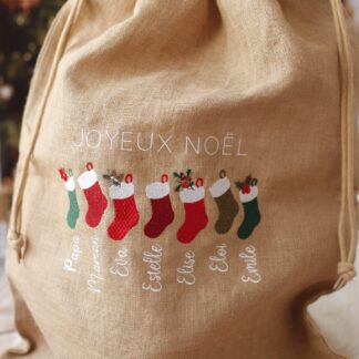 Hotte et pochon "Bottes de Noël"