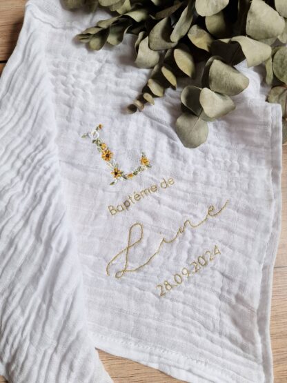 Lange Baptême broderie CROIX FLEURIE – Image 31